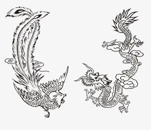 龙和凤简笔画