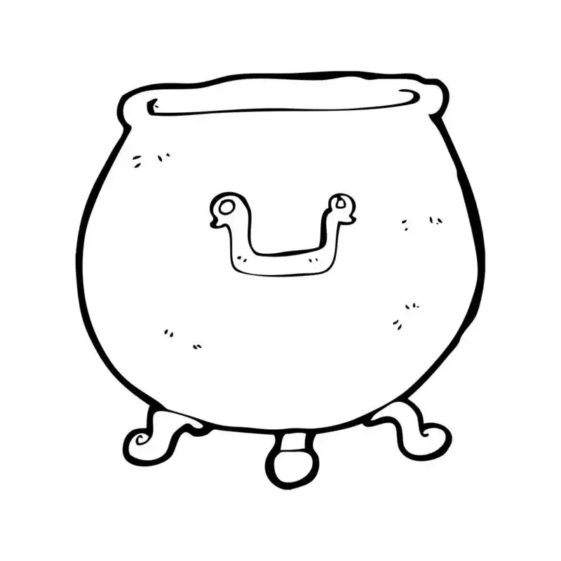 大锅,向量,在白色背景上的大锅卡通