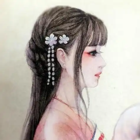 侧脸古风女头像手绘 手绘头像图片大全 -【爱个性】