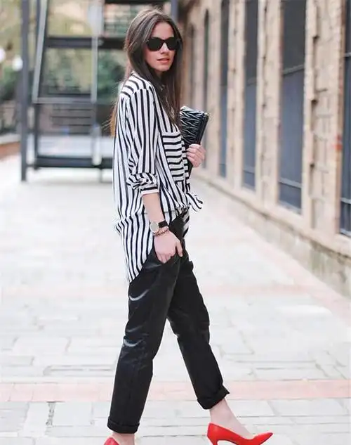 红鞋子搭配,红色鞋子在搭配衣服时,如何成为一个亮点呢图4