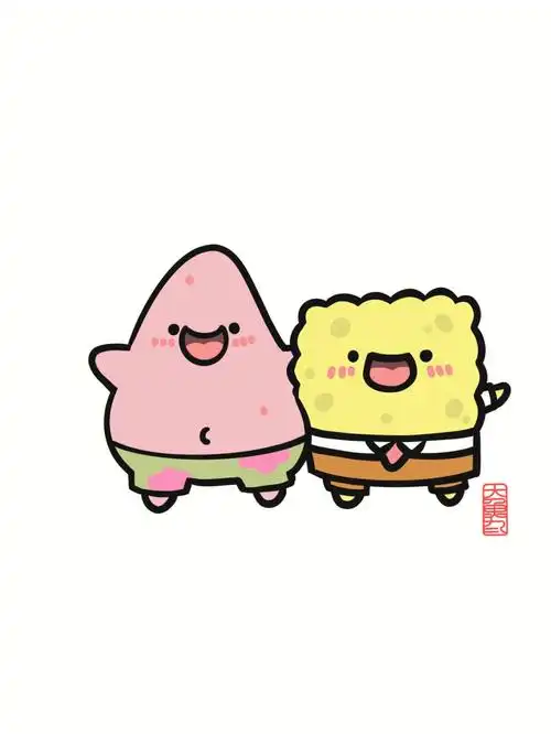 小伙伴-海绵宝宝和派大星简简单单超萌可爱7815@菊长大人#简笔画